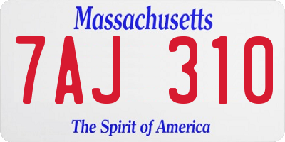 MA license plate 7AJ310