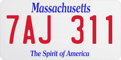 MA license plate 7AJ311