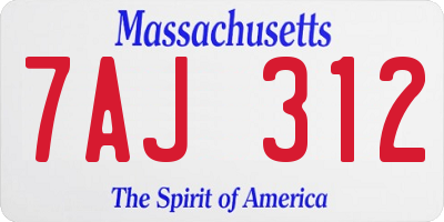 MA license plate 7AJ312