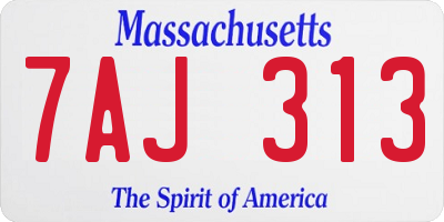 MA license plate 7AJ313