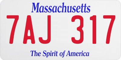 MA license plate 7AJ317