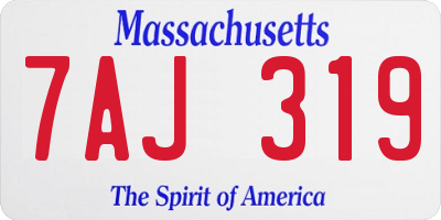 MA license plate 7AJ319