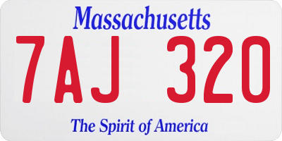 MA license plate 7AJ320