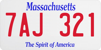 MA license plate 7AJ321