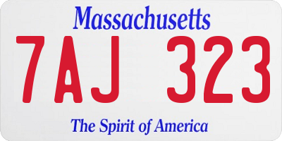 MA license plate 7AJ323