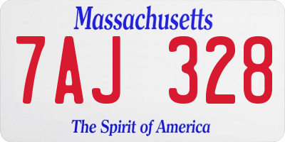 MA license plate 7AJ328