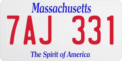 MA license plate 7AJ331