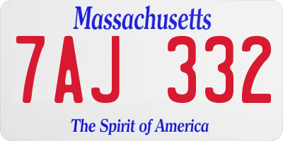 MA license plate 7AJ332
