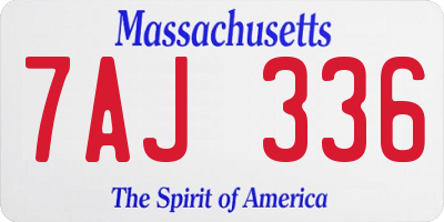 MA license plate 7AJ336