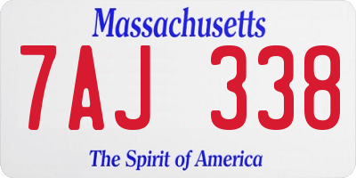 MA license plate 7AJ338