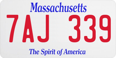 MA license plate 7AJ339
