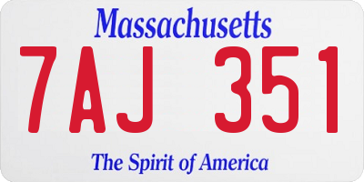MA license plate 7AJ351