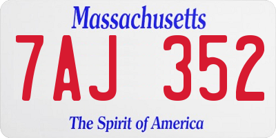 MA license plate 7AJ352