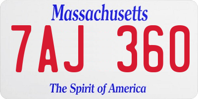 MA license plate 7AJ360