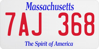 MA license plate 7AJ368