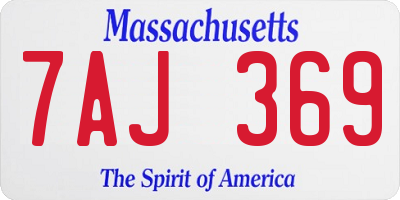MA license plate 7AJ369