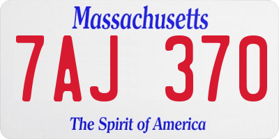 MA license plate 7AJ370