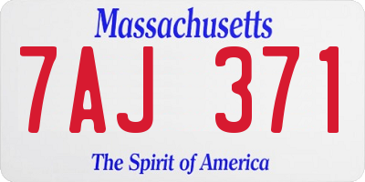 MA license plate 7AJ371