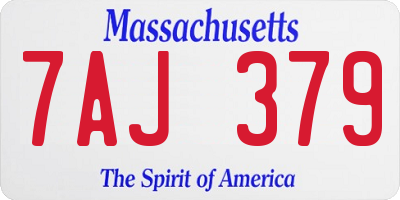 MA license plate 7AJ379