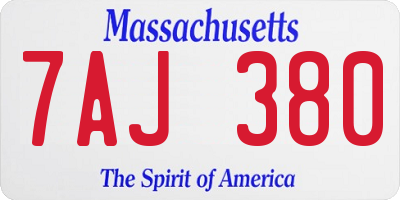 MA license plate 7AJ380