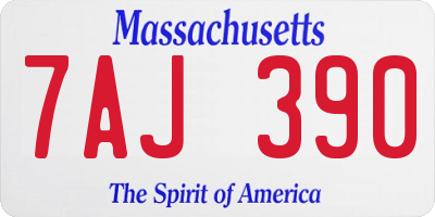 MA license plate 7AJ390