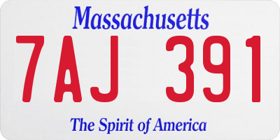 MA license plate 7AJ391
