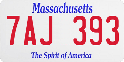 MA license plate 7AJ393