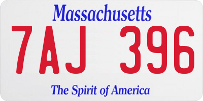 MA license plate 7AJ396