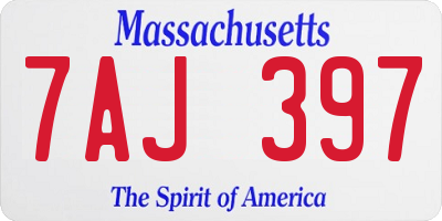 MA license plate 7AJ397