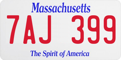 MA license plate 7AJ399