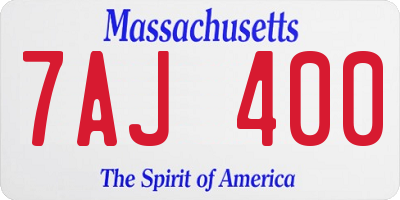 MA license plate 7AJ400