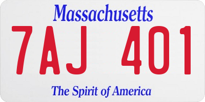 MA license plate 7AJ401