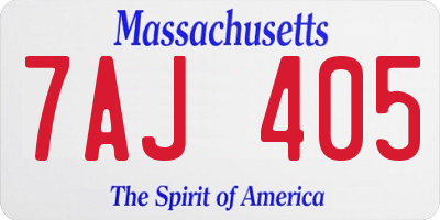 MA license plate 7AJ405