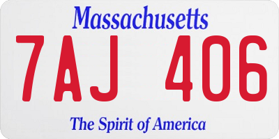 MA license plate 7AJ406