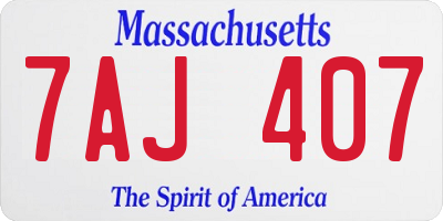 MA license plate 7AJ407