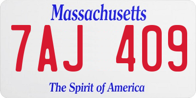 MA license plate 7AJ409
