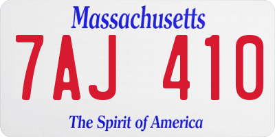 MA license plate 7AJ410
