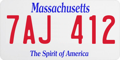 MA license plate 7AJ412