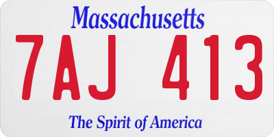 MA license plate 7AJ413