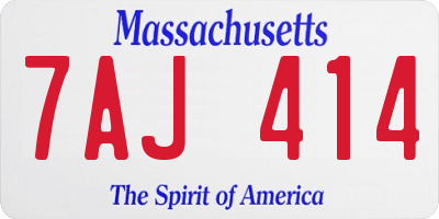 MA license plate 7AJ414