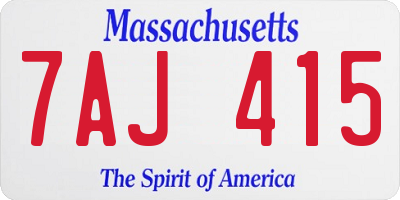 MA license plate 7AJ415