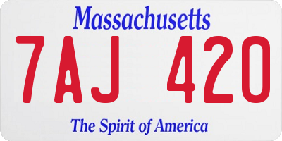 MA license plate 7AJ420