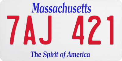 MA license plate 7AJ421