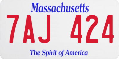 MA license plate 7AJ424