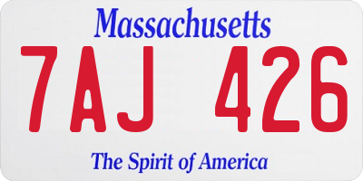 MA license plate 7AJ426