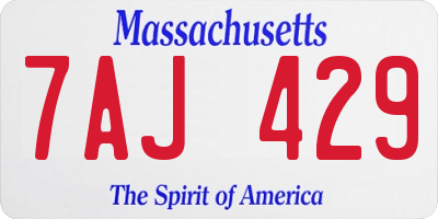 MA license plate 7AJ429