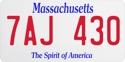 MA license plate 7AJ430