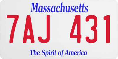 MA license plate 7AJ431