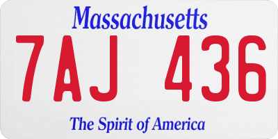 MA license plate 7AJ436