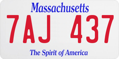 MA license plate 7AJ437